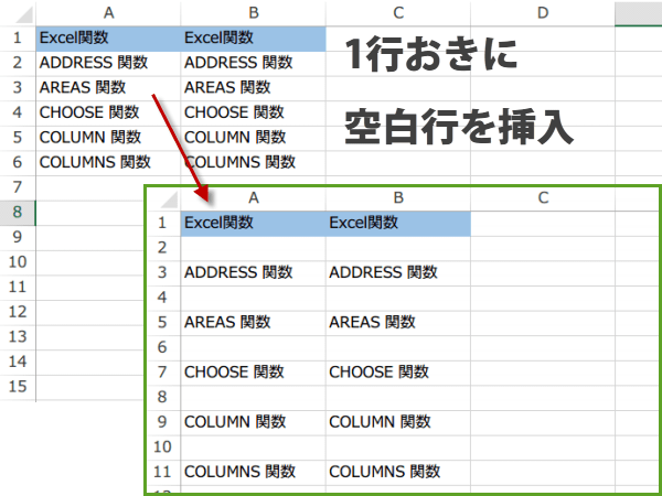 ��s�����ɋ󔒍s��}������}�N��