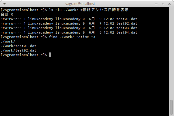 find -atimeオプション 2