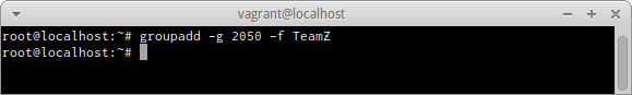 groupadd -g 2050 -f TeamZ