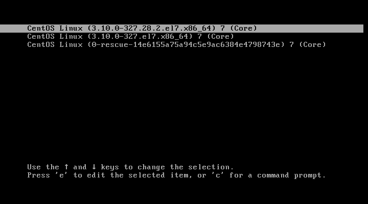 centos7 シングルユーザモード