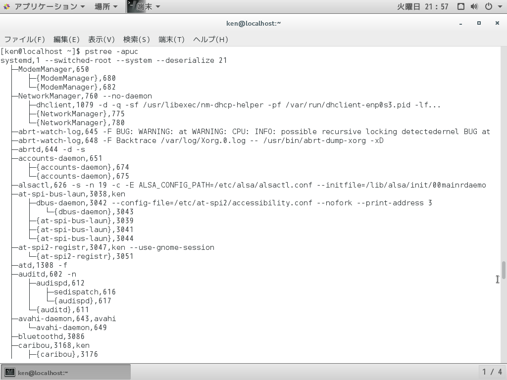 pstree apucオプション