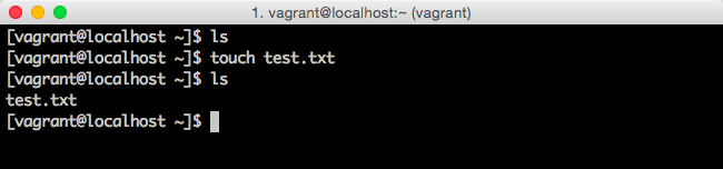 touchコマンドの後のls