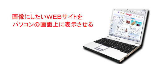 �p�\�R���̉�ʏ�ɉ摜�ɂ������E�F�u�T�C�g��\��