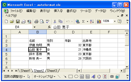 �I�[�g�t�H�[�}�b�g�̗��p