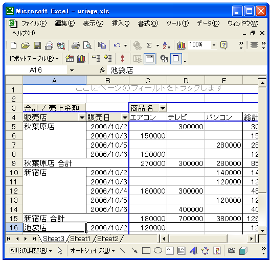 �����̍��ڂ��s���͗�ɐݒ�