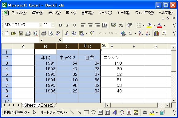 �s�A��A�S�̂̃Z����I��
