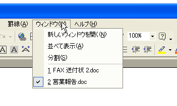 Word�ɂ�����E�B���h�E