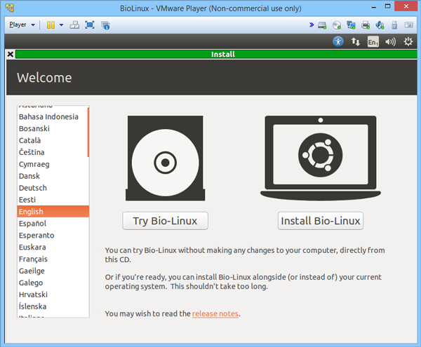BioLinuxのインストール方法