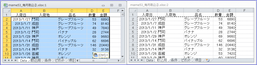 �f�[�^�𒙂ߍ��ރV�[�g��