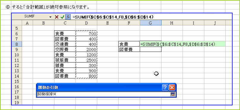 SUMIF�֐��̍��v�͈͂��ΎQ�ƂŐݒ�