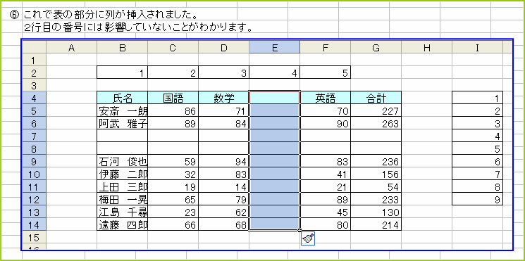 �\�̒������ɗ�i�Z���j��}��