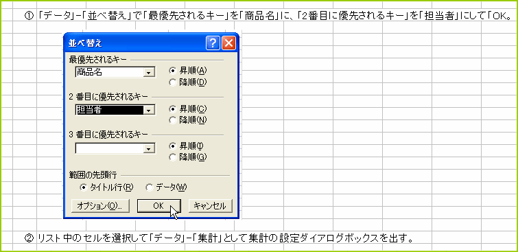 �܂����בւ��B�u�ŗD�悳���L�[�v���u���i���v�ɁA�u2�ԖڂɗD�悳���L�[�v���u�S���ҁv�ɂ��ĕ��בւ��B